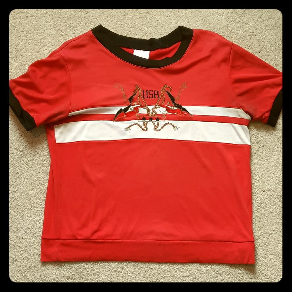 Red and black usa shirt